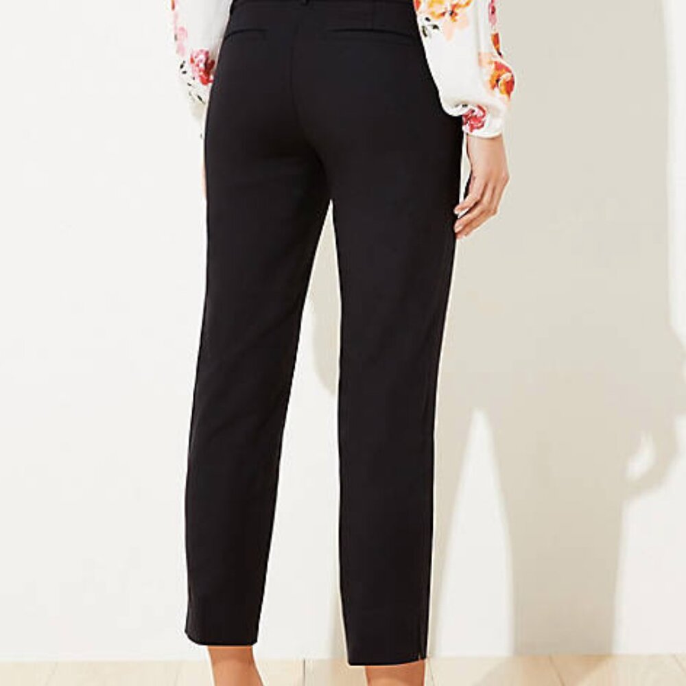 NEW NWT Loft Petite The Riviera Cropped Pant Color: Black - Picture 2 of 3